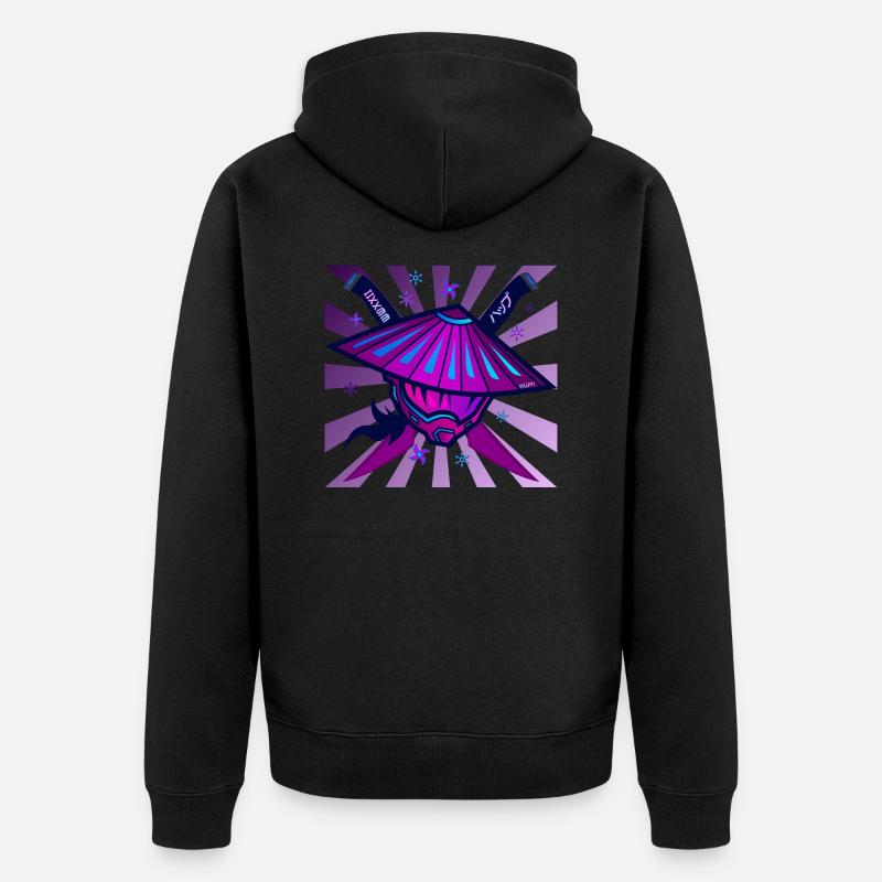Samouraï Monster Sword Violet - Veste à capuche bio Premium Unisexe - noir