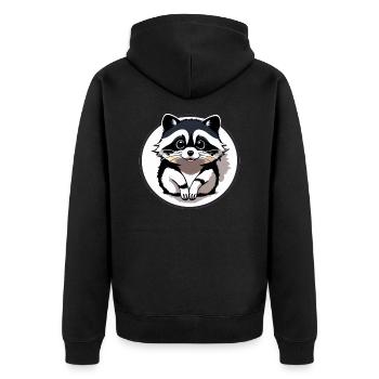 Ratons laveurs Mignon Dessin animé Raton laveur 26 - Veste à capuche bio Premium Unisexe - noir - Dos - Nico (187cm)