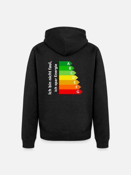 Energie sparen - Unisex Premium Bio Zip Hoodie - Schwarz
