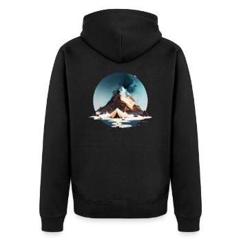Tente au bord du lac et à la montagne - Veste à capuche bio Premium Unisexe - noir - Dos - Nico (187cm)