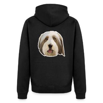 Bearded Collie - Veste à capuche bio Premium Unisexe - noir - Dos - Nico (187cm)
