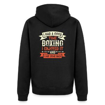 I had a good time boxing I enjoyed it - Veste à capuche bio Premium Unisexe - noir - Dos - Nico (187cm)