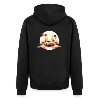 Muscle-Car (Muscle-Car) - Unisex Premium Bio Zip Hoodie - Schwarz - Hinten - Nico (187cm)