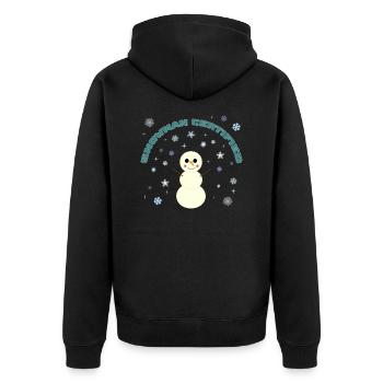 Snowman Certified - Unisex Premium Bio Zip Hoodie - Schwarz - Hinten - Nico (187cm)