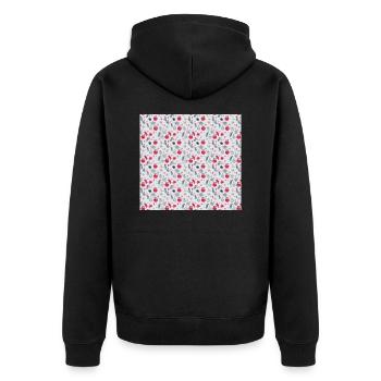 Christmas Graphic - Unisex Premium Organic Zip Hoodie - black - Back - Nico (187cm)