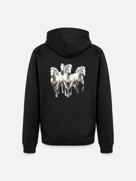 Chevaux - Veste à capuche bio Premium Unisexe - noir