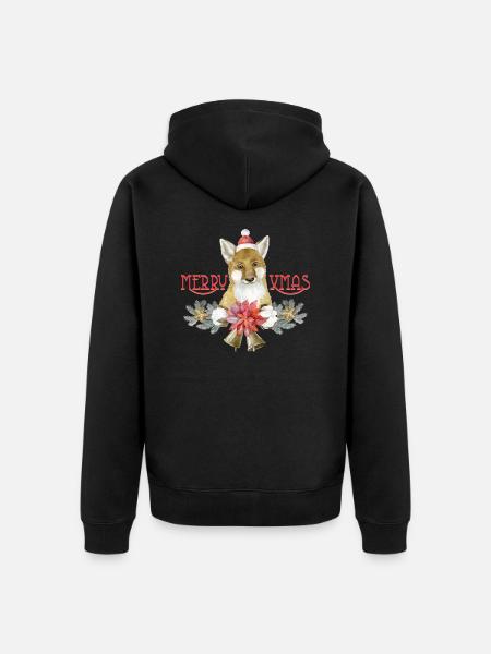 Merry Xmas - Unisex Premium Bio Zip Hoodie - Schwarz