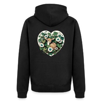 Spring Fawn - Unisex Premium Organic Zip Hoodie - black - Back - Nico (187cm)