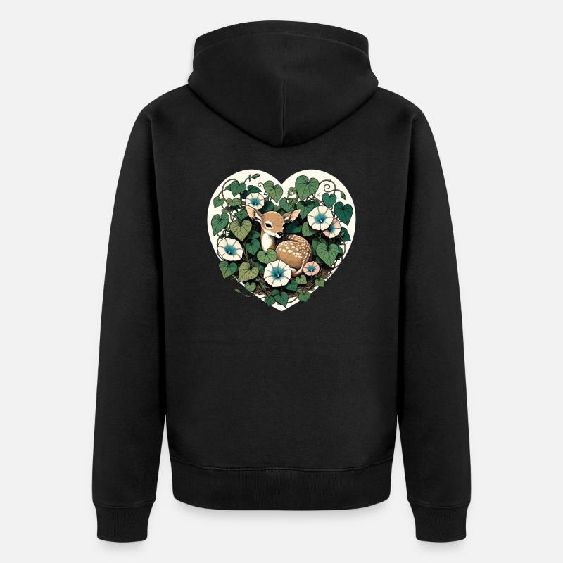 Fauve de printemps - Veste à capuche bio Premium Unisexe - noir
