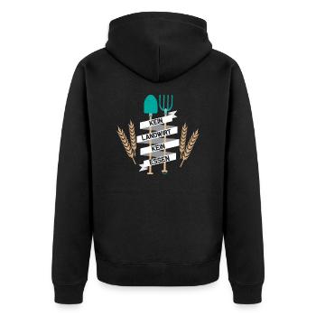 Kein Landwirt Kein Essen Bauernhof Bauer - Unisex Premium Bio Zip Hoodie - Schwarz - Hinten - Nico (187cm)