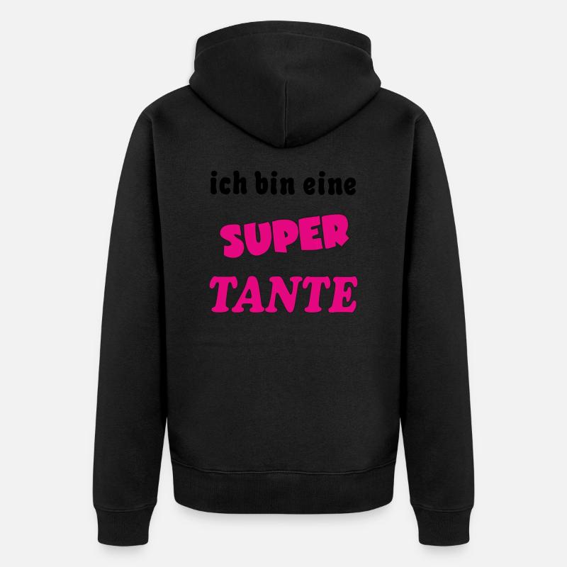 Ich bin eine Super TANTE - Unisex Premium Bio Zip Hoodie - Schwarz