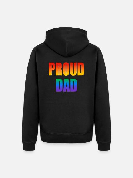 Stolzer Papa schwuler Regenbogen - Unisex Premium Bio Zip Hoodie - Schwarz