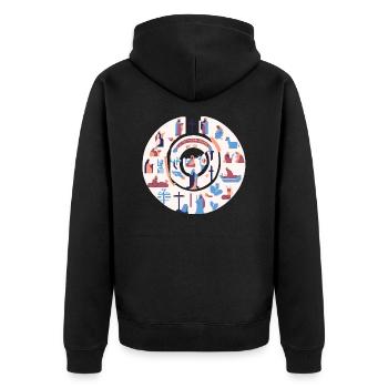 biblique 11 - Veste à capuche bio Premium Unisexe - noir - Dos - Nico (187cm)