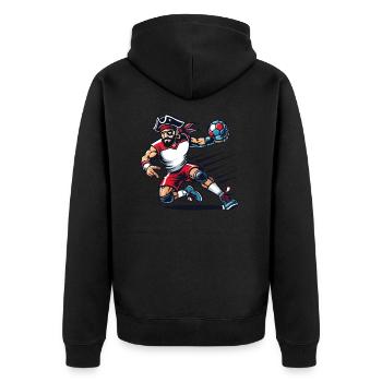 Le pirate handbaleur - Veste à capuche bio Premium Unisexe - noir - Dos - Nico (187cm)