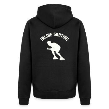 Inline Skating - Unisex Premium Organic Zip Hoodie - black - Back - Nico (187cm)