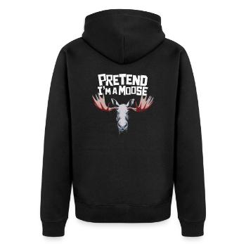 Funny moose saying - Unisex Premium Organic Zip Hoodie - black - Back - Nico (187cm)
