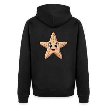 Étoile de mer sucrée - Veste à capuche bio Premium Unisexe - noir - Dos - Nico (187cm)