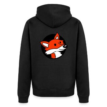 trou de renard roux renard sauvage animal peeps visage tête - Veste à capuche bio Premium Unisexe - noir - Dos - Nico (187cm)