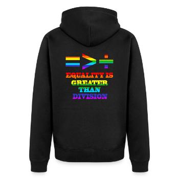 L’égalité est plus grande que la division de la Gay Pride LGBTQ+ - Veste à capuche bio Premium Unisexe - noir - Dos - Nico (187cm)