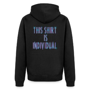 Custom Design Fun Saying - Unisex Premium Organic Zip Hoodie - black - Back - Nico (187cm)