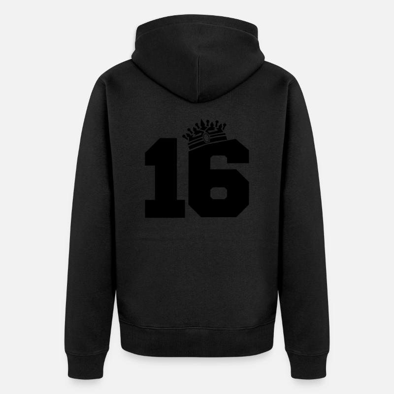 16 très grand lit - Veste à capuche bio Premium Unisexe - noir