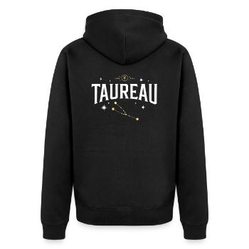 Signe astro taureau - Veste à capuche bio Premium Unisexe - noir - Dos - Nico (187cm)