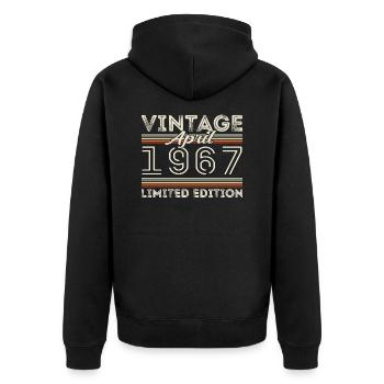 Avril 1967, Né en avril 1967 - 58e anniversaire - Veste à capuche bio Premium Unisexe - noir - Dos - Nico (187cm)