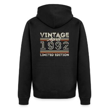 April 1982, Born in april 1982 - 43rd birthday - Unisex Premium Organic Zip Hoodie - black - Back - Nico (187cm)