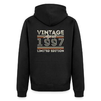 Avril 1997, Né en avril 1997 - 28e anniversaire - Veste à capuche bio Premium Unisexe - noir - Dos - Nico (187cm)