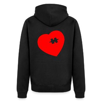 Her Perfect Puzzle – Love & Connection" - Unisex Premium Organic Zip Hoodie - black - Back - Nico (187cm)