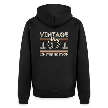 Mai 1971 Geburtstag 1971, Legendär seit Mai 1971 - Unisex Premium Bio Zip Hoodie - Schwarz - Hinten - Nico (187cm)