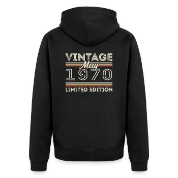 May 1970 Birthday 1970, Legendary since May 1970 - Unisex Premium Organic Zip Hoodie - black - Back - Nico (187cm)