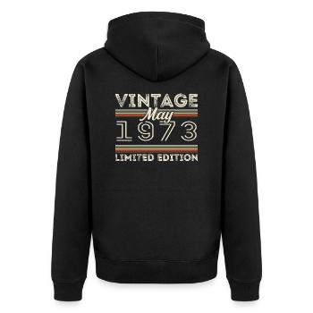 Mai 1973 Geburtstag 1973, Legendär seit Mai 1973 - Unisex Premium Bio Zip Hoodie - Schwarz - Hinten - Nico (187cm)