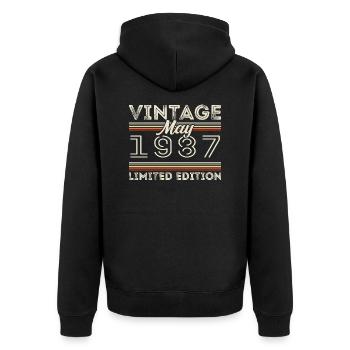 Mai 1987 Geburtstag 1987, Legendär seit Mai 1987 - Unisex Premium Bio Zip Hoodie - Schwarz - Hinten - Nico (187cm)