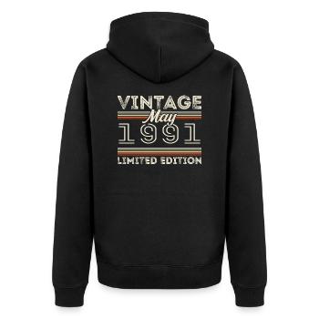 May 1991 Birthday 1991, Legendary since May 1991 - Unisex Premium Organic Zip Hoodie - black - Back - Nico (187cm)
