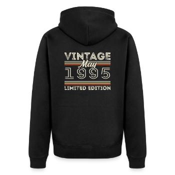 May 1995 Birthday 1995, Legendary since May 1995 - Unisex Premium Organic Zip Hoodie - black - Back - Nico (187cm)