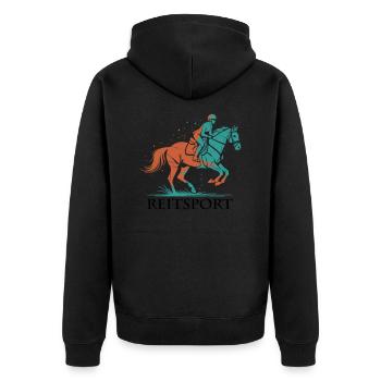 Équitation – Passion, élégance et performance - Veste à capuche bio Premium Unisexe - noir - Dos - Nico (187cm)