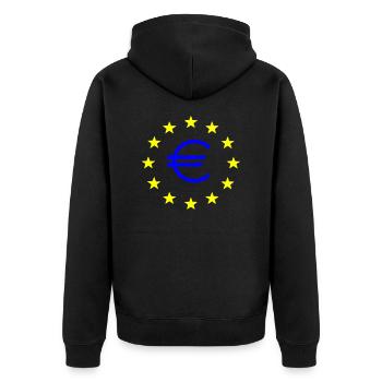 EU Euro Stars - Unisex Premium Organic Zip Hoodie - black - Back - Nico (187cm)