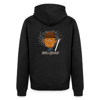 Higlandeur - Veste à capuche bio Premium Unisexe - noir - Dos - Nico (187cm)