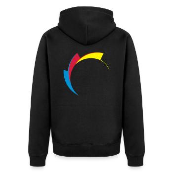 SHK Logo Zahn - Unisex Premium Bio Zip Hoodie - Schwarz - Hinten - Nico (187cm)