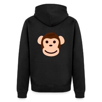 Affen Collection - Unisex Premium Bio Zip Hoodie - Schwarz - Hinten - Nico (187cm)