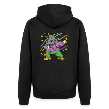 Dabbing Dab Hippopotamus Hippo Disco Party - Veste à capuche bio Premium Unisexe - noir - Dos - Nico (187cm)