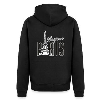 Bonjour Paris - Veste à capuche bio Premium Unisexe - noir - Dos - Nico (187cm)