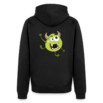Monstaa Originaals Monster #15 - Unisex Premium Bio Zip Hoodie - Schwarz - Hinten - Nico (187cm)