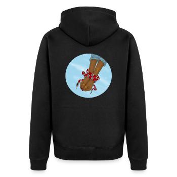 snake - Unisex Premium Bio Zip Hoodie - Schwarz - Hinten - Nico (187cm)