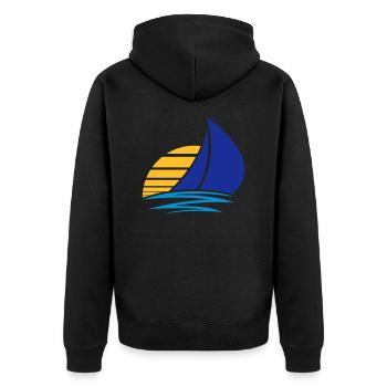 soleil voile logo conception bateau à voile bateau - Veste à capuche bio Premium Unisexe - noir - Dos - Nico (187cm)