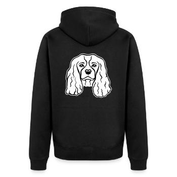 Cavalier King Charles - Unisex Premium Organic Zip Hoodie - black - Back - Nico (187cm)