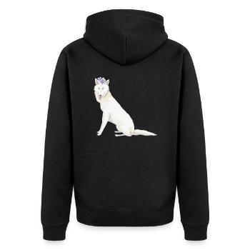 Schwiss shehperd blanc avec fleur - Veste à capuche bio Premium Unisexe - noir - Dos - Nico (187cm)