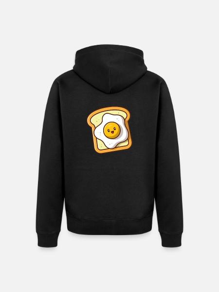 egg - Unisex Premium Organic Zip Hoodie - black