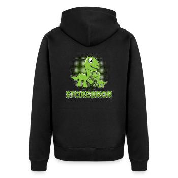 STOREBROR bytheManzanita's - Unisex Premium Organic Zip Hoodie - black - Back - Nico (187cm)